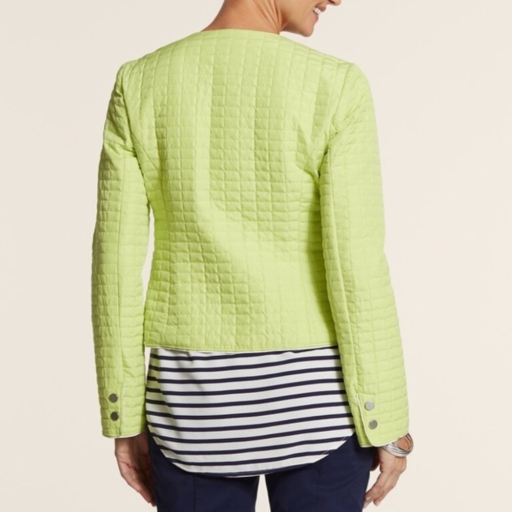 Like New! Chicos Lime Quilted Jacket